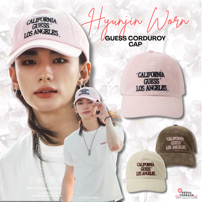 [Straykids Hyunjin Worn] GUESS Corduroy Cap