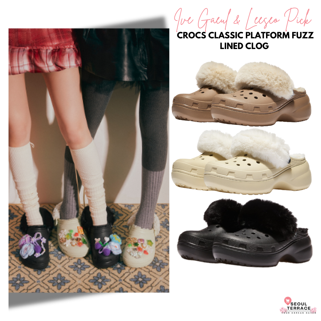 [Ive Gaeul & Leeseo Pick] Crocs Classic Platform Fuzz Lined Clog
