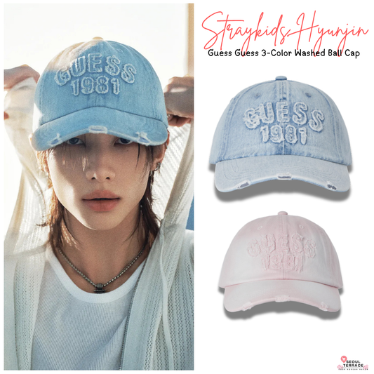 [Straykids Hyunjin Worn] 26 Summer Guess 3-Color Washed Ball Cap