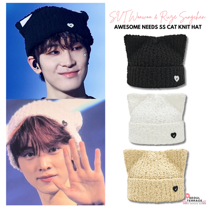 [SVT Wonwoo & Riize Sungchan]AWESOME NEEDS SS Cat Knit Hat