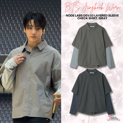 [BTS Jungkook Worn] NODE LABS DEV:10 Layered Sleeve Check Shirt