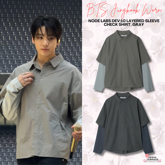 [BTS Jungkook Worn] NODE LABS DEV:10 Layered Sleeve Check Shirt