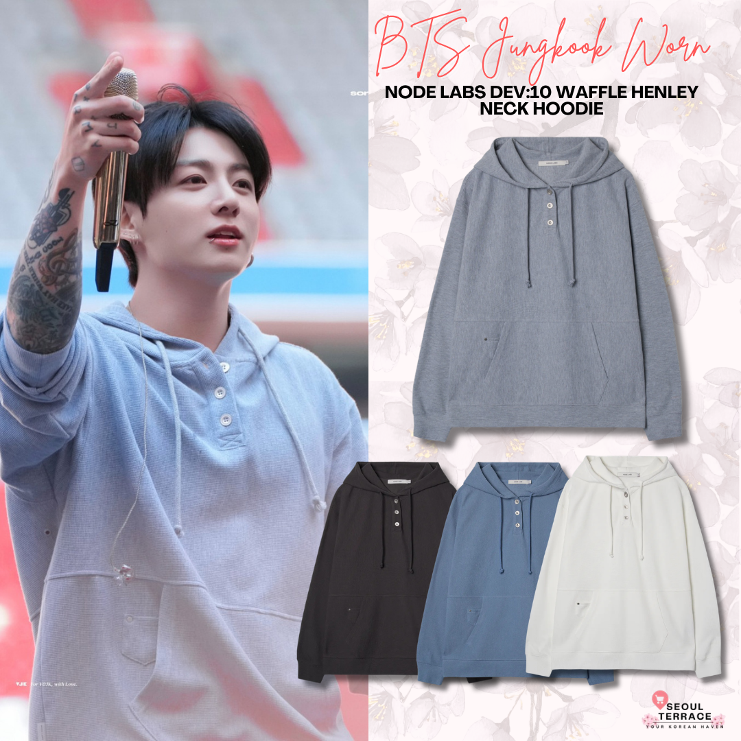 [BTS Jungkook Worn] NODE LABS DEV:10 Waffle Henley Neck Hoodie