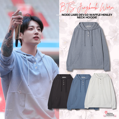[BTS Jungkook Worn] NODE LABS DEV:10 Waffle Henley Neck Hoodie