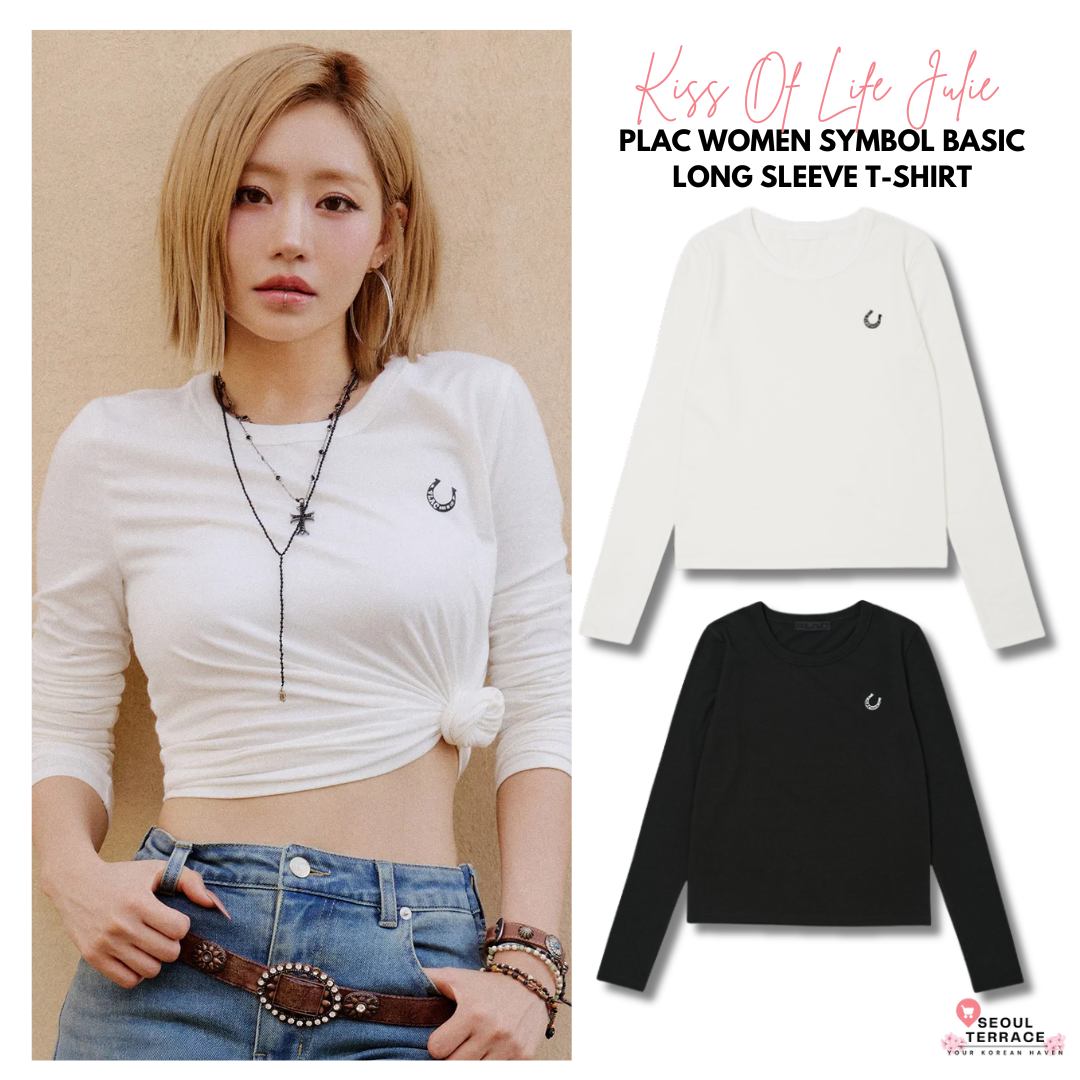 [Kiss Of Life Julie] Plac Women Symbol Basic Long Sleeve T-Shirt