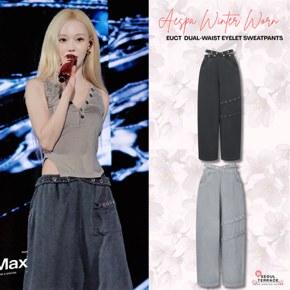 [Aespa Winter Worn] EUCT  Dual-Waist Eyelet Sweatpants