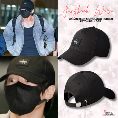 [BTS Jungkook Pick] CALVIN KLEIN Monologo Rubber Patch Ball Cap