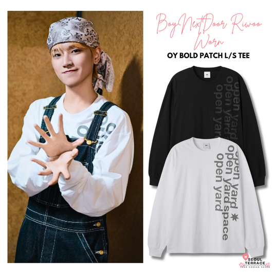 [BoyNextDoor Riwoo Worn] OY Bold Patch L/S Tee