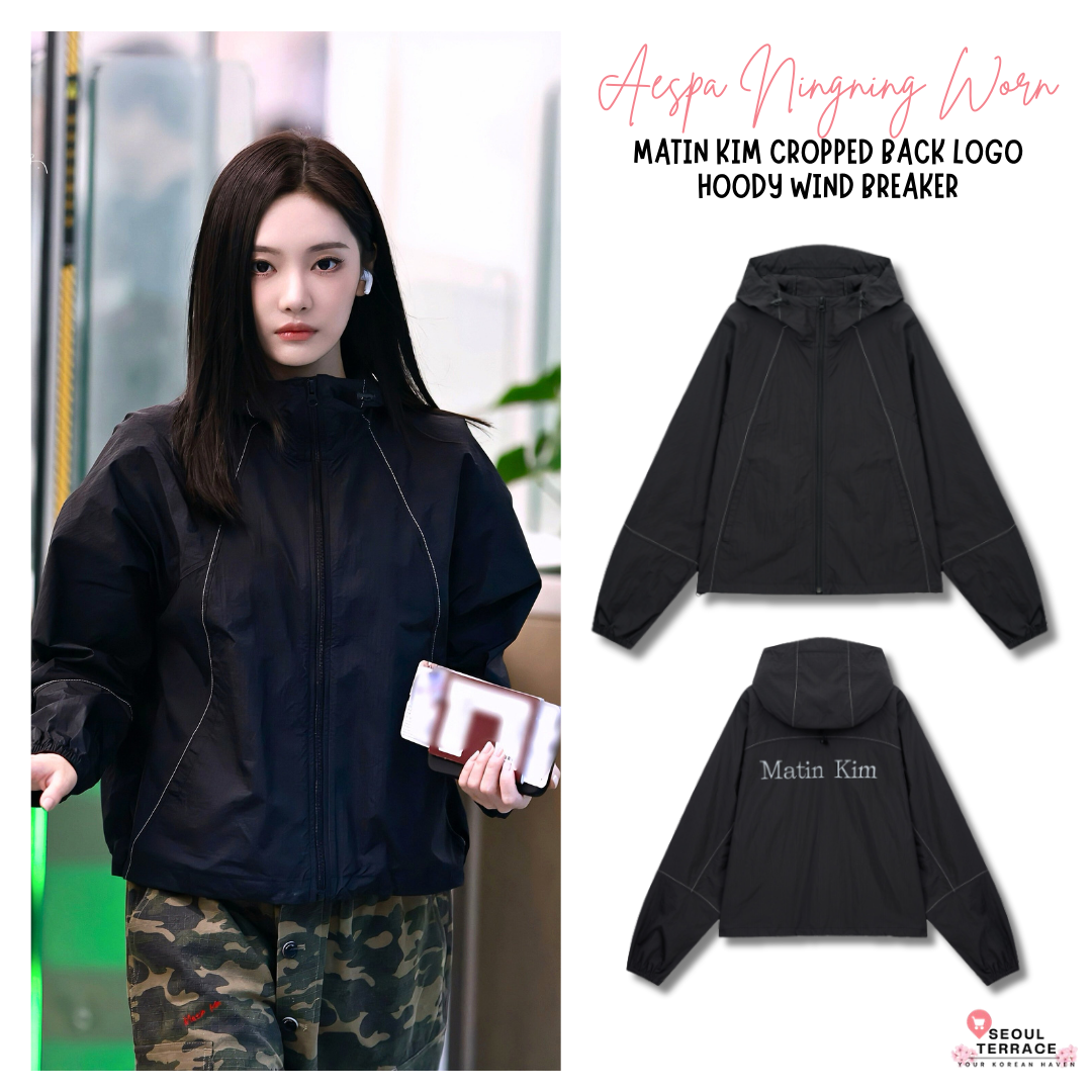 [Aespa Ningning Worn] Matin Kim Cropped Back Logo Hoody Wind Breaker
