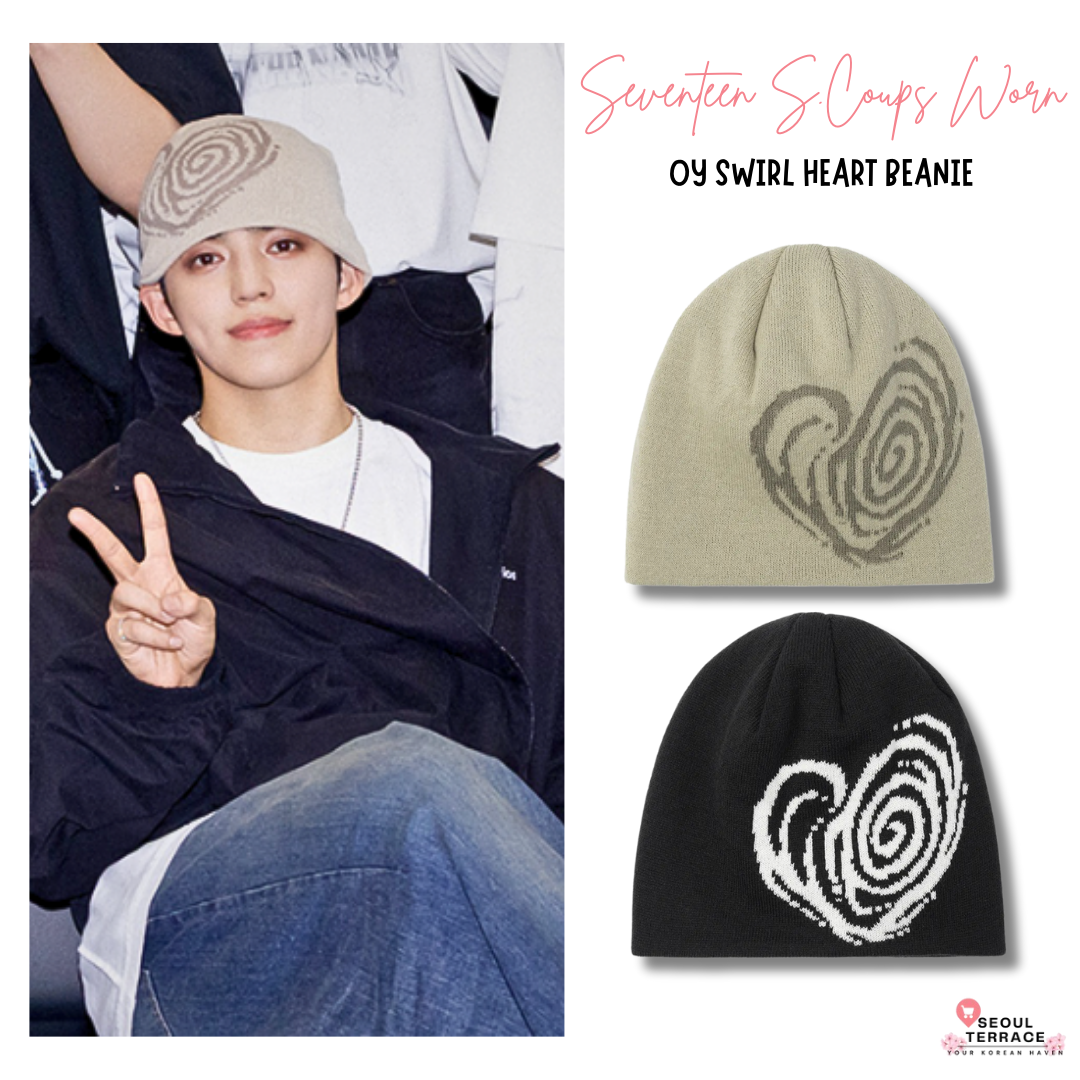 [Seventeen S.Coups Worn] OY Swirl Heart Beanie