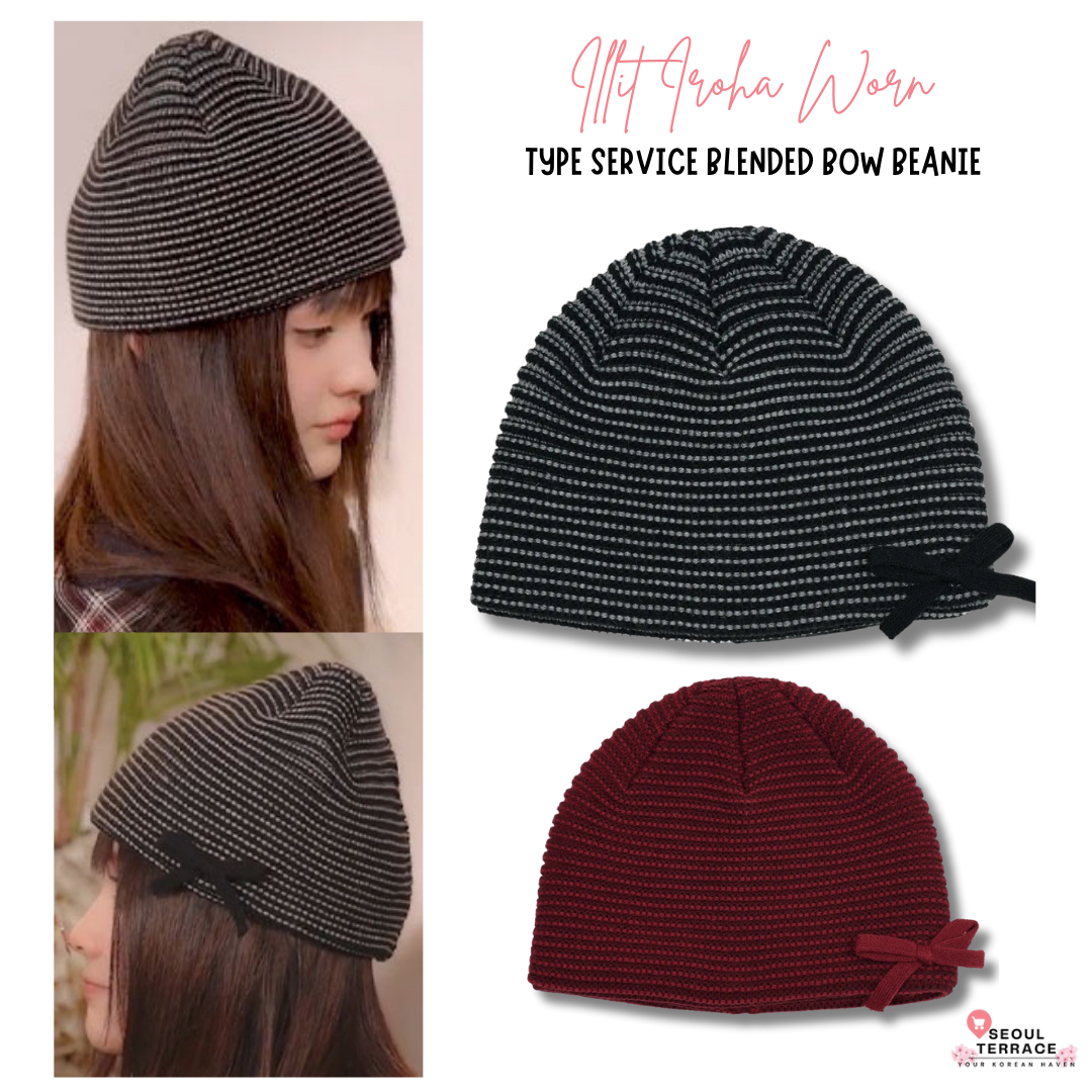 [Illit Iroha Worn] TYPE SERVICE Blended Bow Beanie