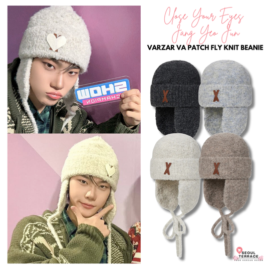[Close Your Eyes Jang Yeo Jun Worn] Varzar VA Patch Fly Knit Beanie