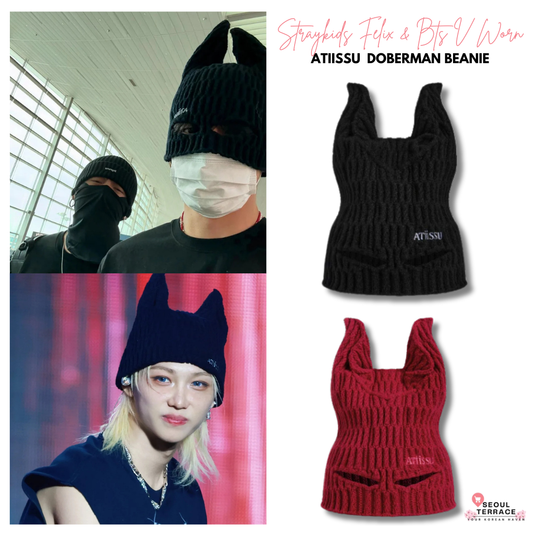 [Straykids Felix & Bts V Worn] Atiissu Doberman Beanie