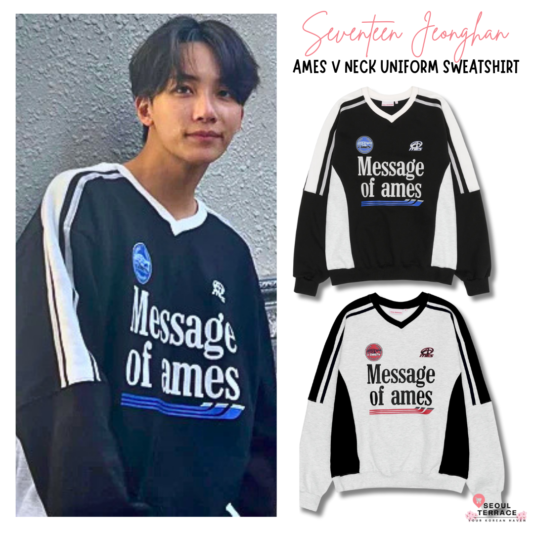 [Seventeen Jeonghan worn] Ames V Neck Uniform Sweatshirt