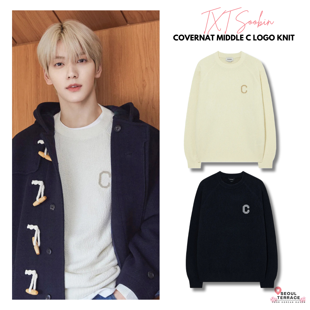 [TXT Soobin Worn Inner] Covernat Middle C Logo Knit Sweater