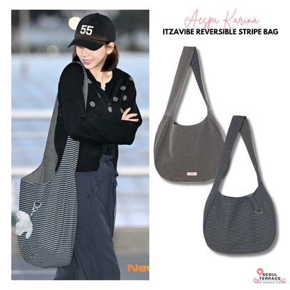 [Aespa Karina Pick] Itzavibe Reversible Stripe Bag