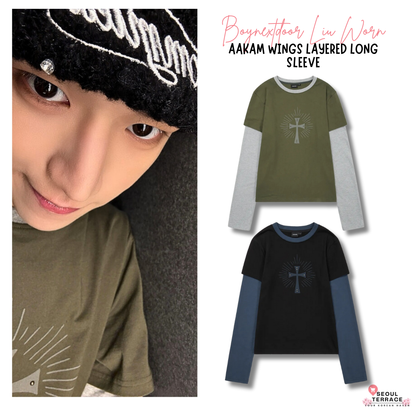 [Boynextdoor Liu Worn] Aakam Wings layered Long Sleeve