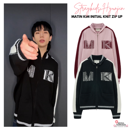 [Straykids Hyunjin Worn] Matin Kim Initial Knit Zip Up