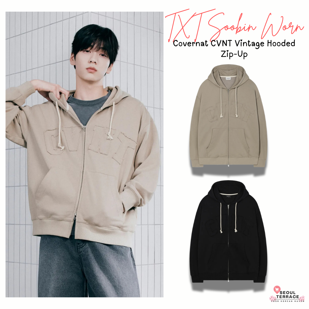 [TXT Soobin Worn] 26SS Covernat CVNT Vintage Hooded Zip-Up – SEOUL TERRACE