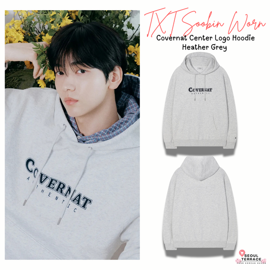 [TXT Soobin Worn] 26SS Covernat Center Logo Hoodie Heather Grey