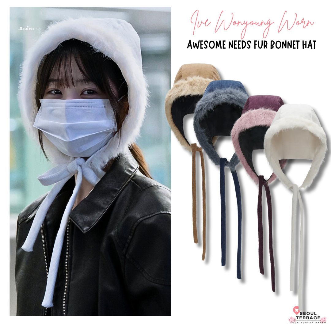 [Ive Wonyoung Worn] Awesome Needs Fur Bonnet Hat