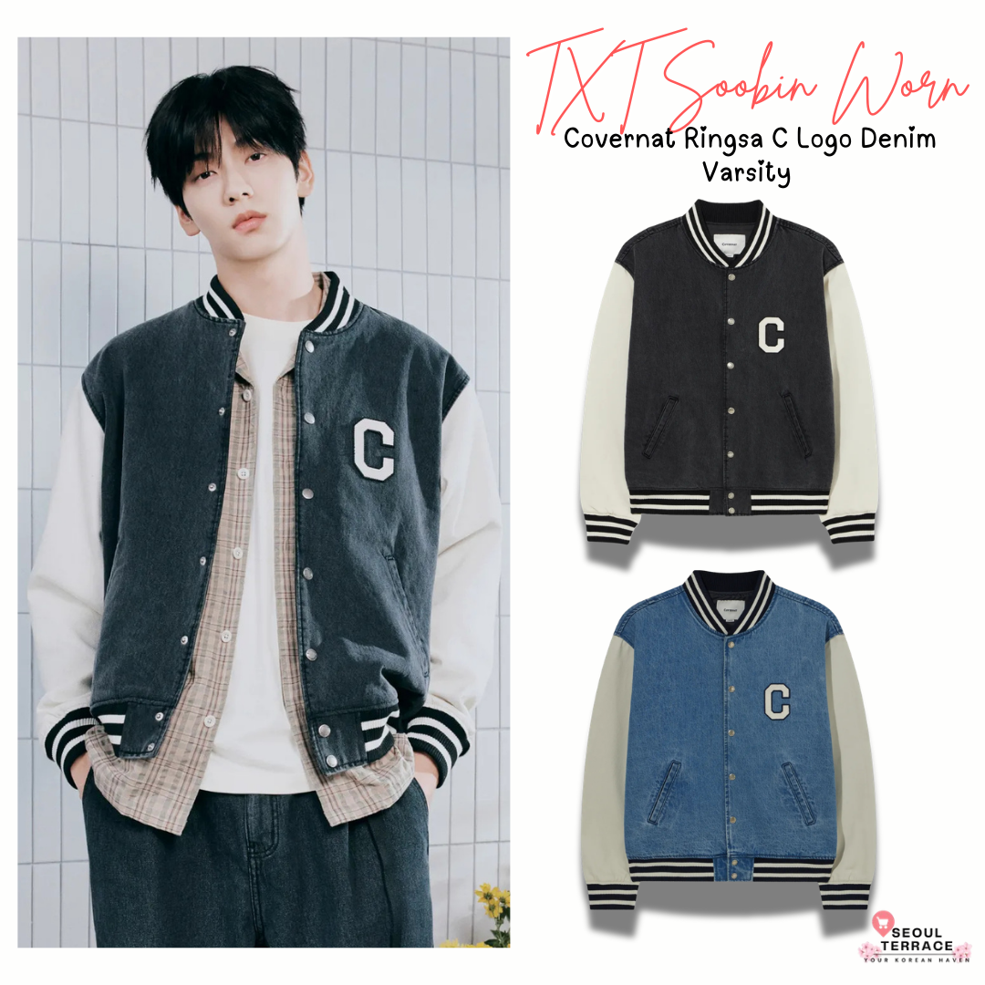 [TXT Soobin Worn] 26SS Covernat  Ringsa C Logo Denim Varsity