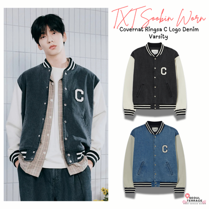 [TXT Soobin Worn] 26SS Covernat  Ringsa C Logo Denim Varsity