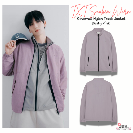 [TXT Soobin Worn] 26SS Covernat  Nylon Track Jacket Dusty Pink