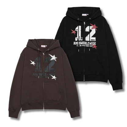 [Qwer X Ames] Qwer Numbering Hoodie Zip-Up