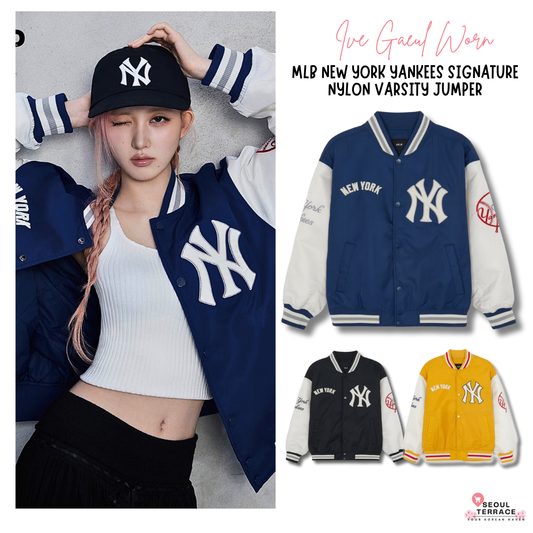 [TWS & Ive Gaeul Pick] MLB New York Yankees Signature Nylon Varsity Jumper