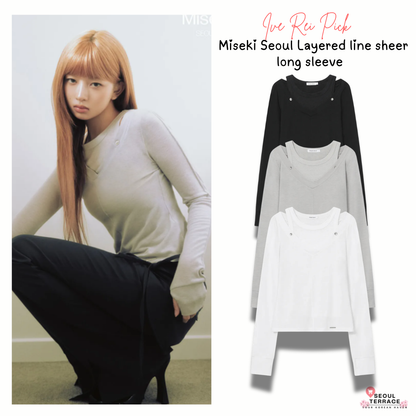 [Ive Rei Pick] Miseki Seoul Layered line sheer long sleeve