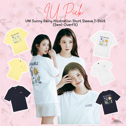 [IU Pick] New Balance UNI Sunny Rainy Illustration Short Sleeve T-Shirt (Semi-Overfit)