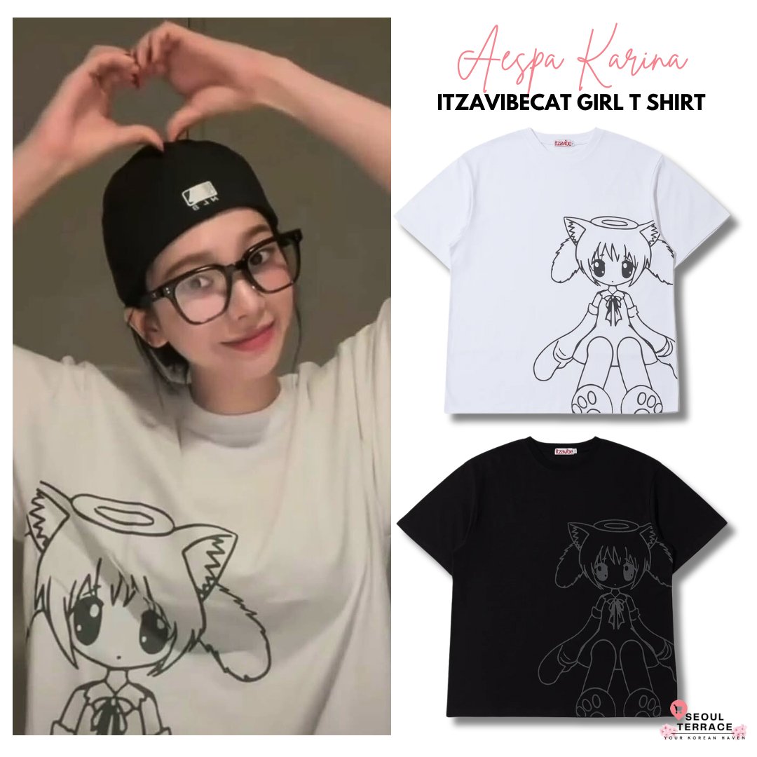 [Aespa Karina Worn] Itzavibe Cat Girl T-Shirt