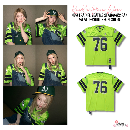 [KiiKii Haum Worn] New Era NFL Seattle Seahawks Fan Wear T-Shirt Neon Green