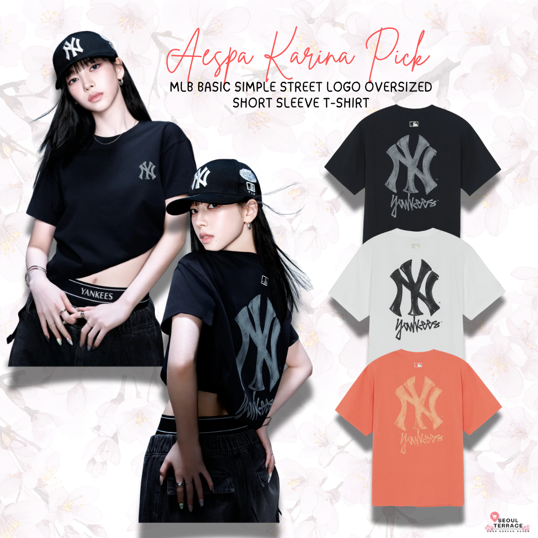 [Aespa Karina Pick 26 Summer] MLB Basic Simple Street Logo Oversized Short Sleeve T-shirt
