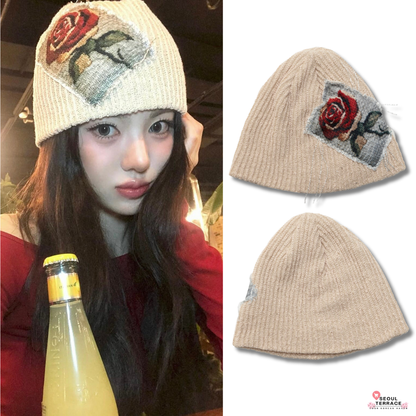 [KiiiKiii Sui Worn] THE GREATEST Rose Patch Beanie