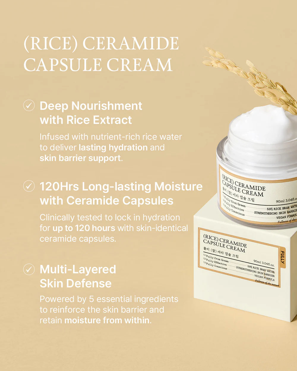 [Uhm Jung-hwa Pick /Moisturizing Glow] Fully Rice Ceramide Capsule Cream 90ml