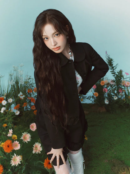 [Ive Liz Worn] 8 Seconds X Minju Kim Frill Bermuda Pants Black