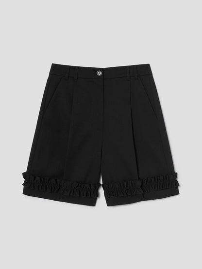 [Ive Liz Worn] 8 Seconds X Minju Kim Frill Bermuda Pants Black