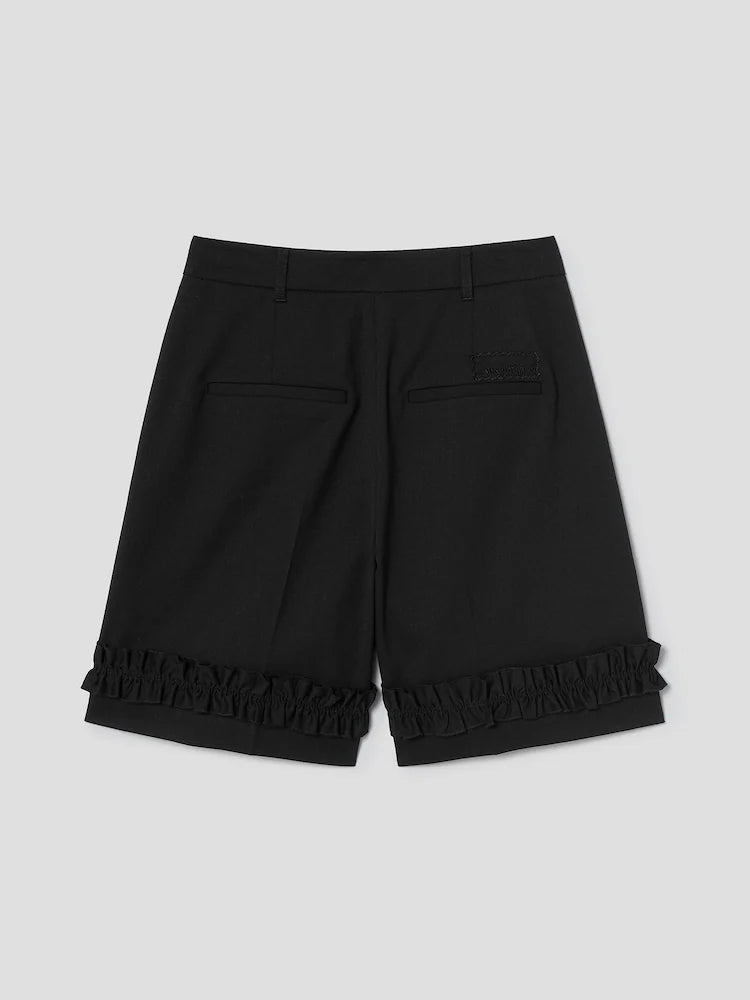 [Ive Liz Worn] 8 Seconds X Minju Kim Frill Bermuda Pants Black
