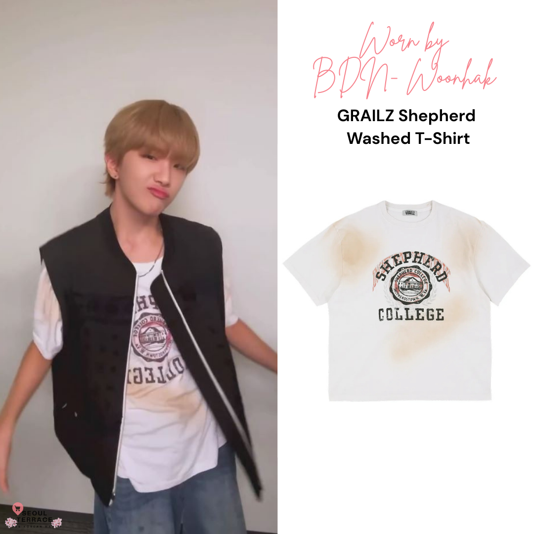 GRAILZ Shepherd Washed T-Shirt Seen Worn by BOYNEXTDOOR Woonhak