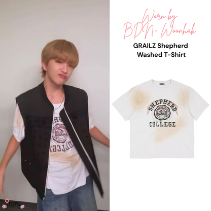 GRAILZ Shepherd Washed T-Shirt Seen Worn by BOYNEXTDOOR Woonhak