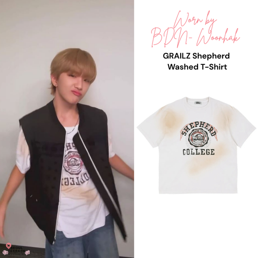 GRAILZ Shepherd Washed T-Shirt Seen Worn by BOYNEXTDOOR Woonhak