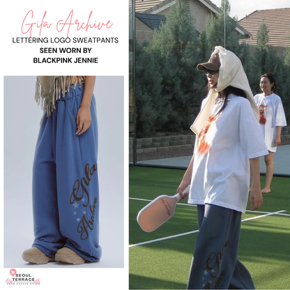 Gila Archive LETTERING LOGO SWEATPANTS SEEN WORN BY BLACKPINK JENNIE