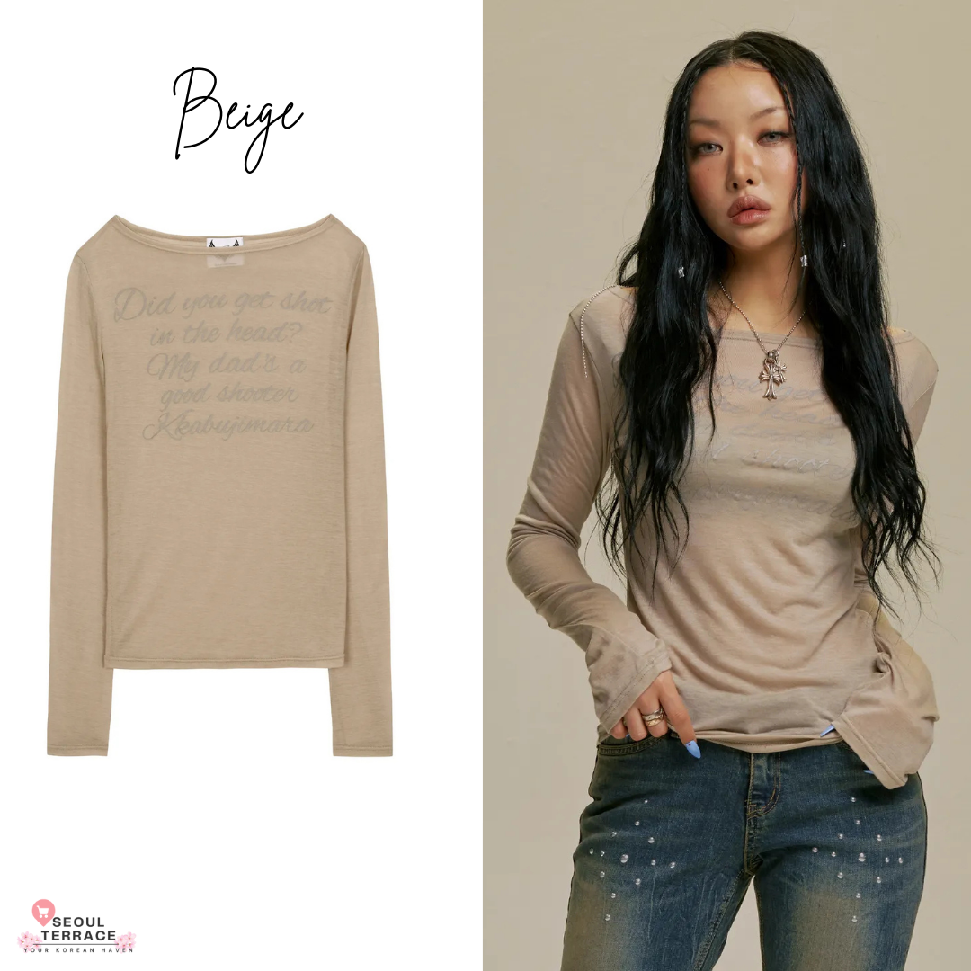 Gila Archive LETTERING SHEER LONG SLEEVE Worn by BLACKPINK Jennie