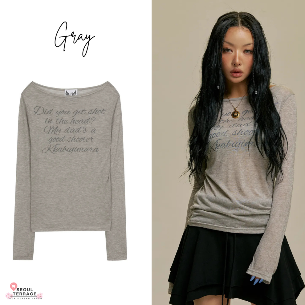 Gila Archive LETTERING SHEER LONG SLEEVE Worn by BLACKPINK Jennie ...