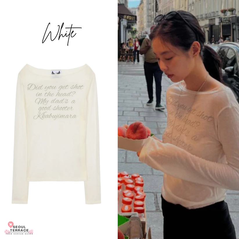 Gila Archive LETTERING SHEER LONG SLEEVE Worn by BLACKPINK Jennie ...