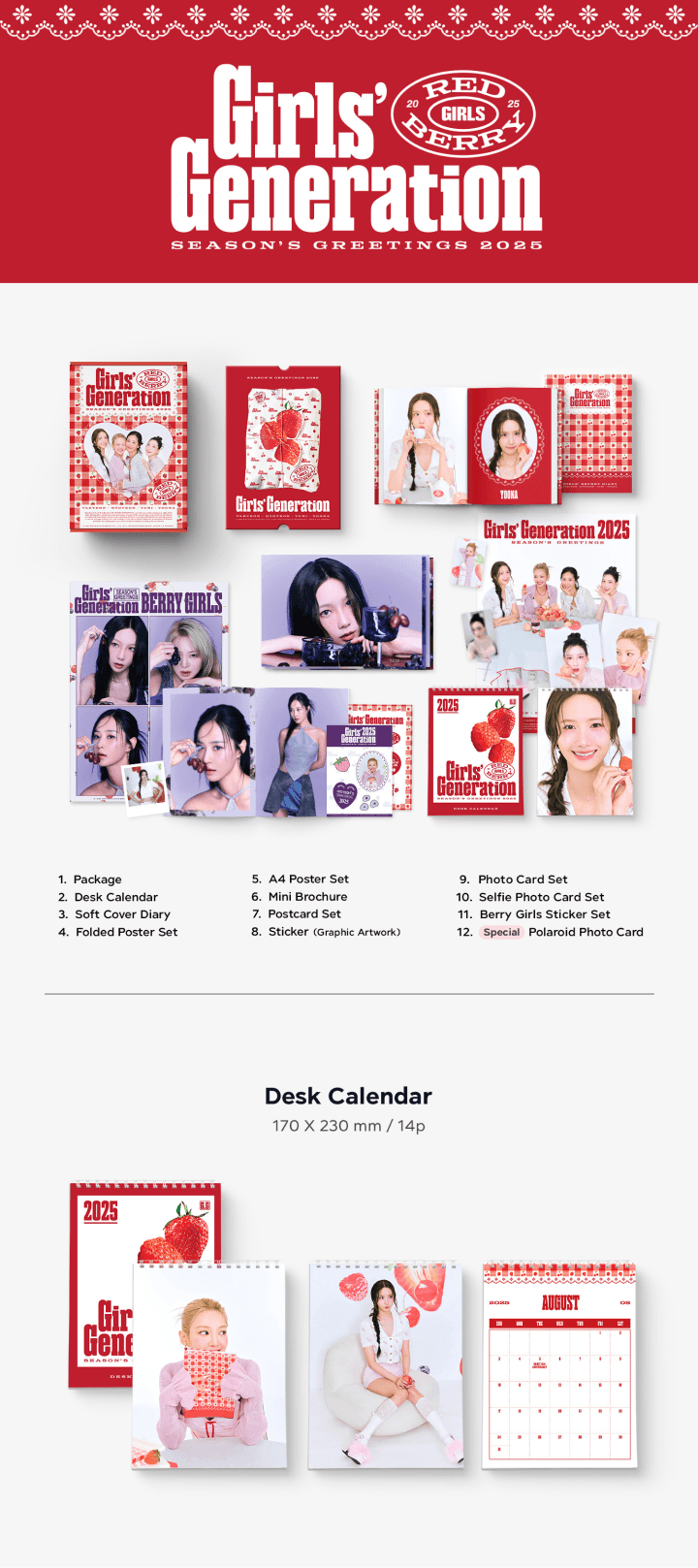 Girls' Generation 2025 Season's Greetings Calendar - Desk Diary