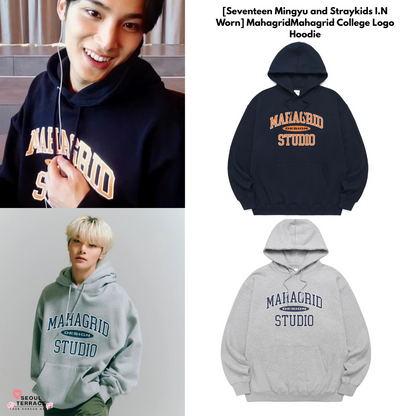 [Seventeen Mingyu and Straykids I.N Worn] Mahagrid College Logo Hoodie