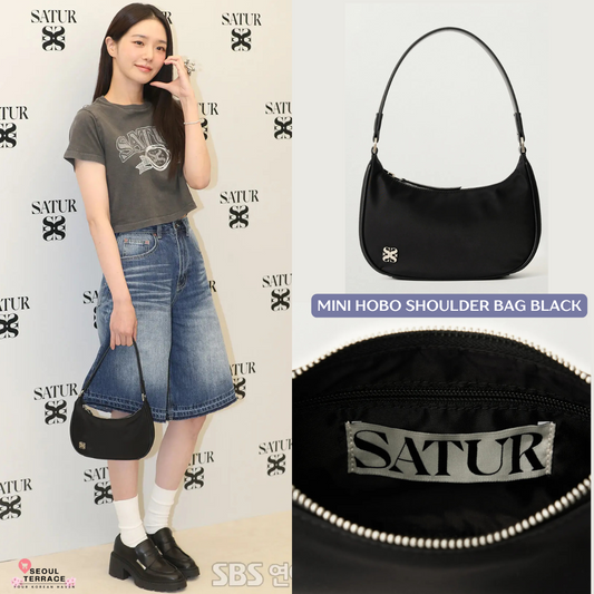 [Park Gyu-young Pick] Satur Mini Hobo Shoulder Bag Black